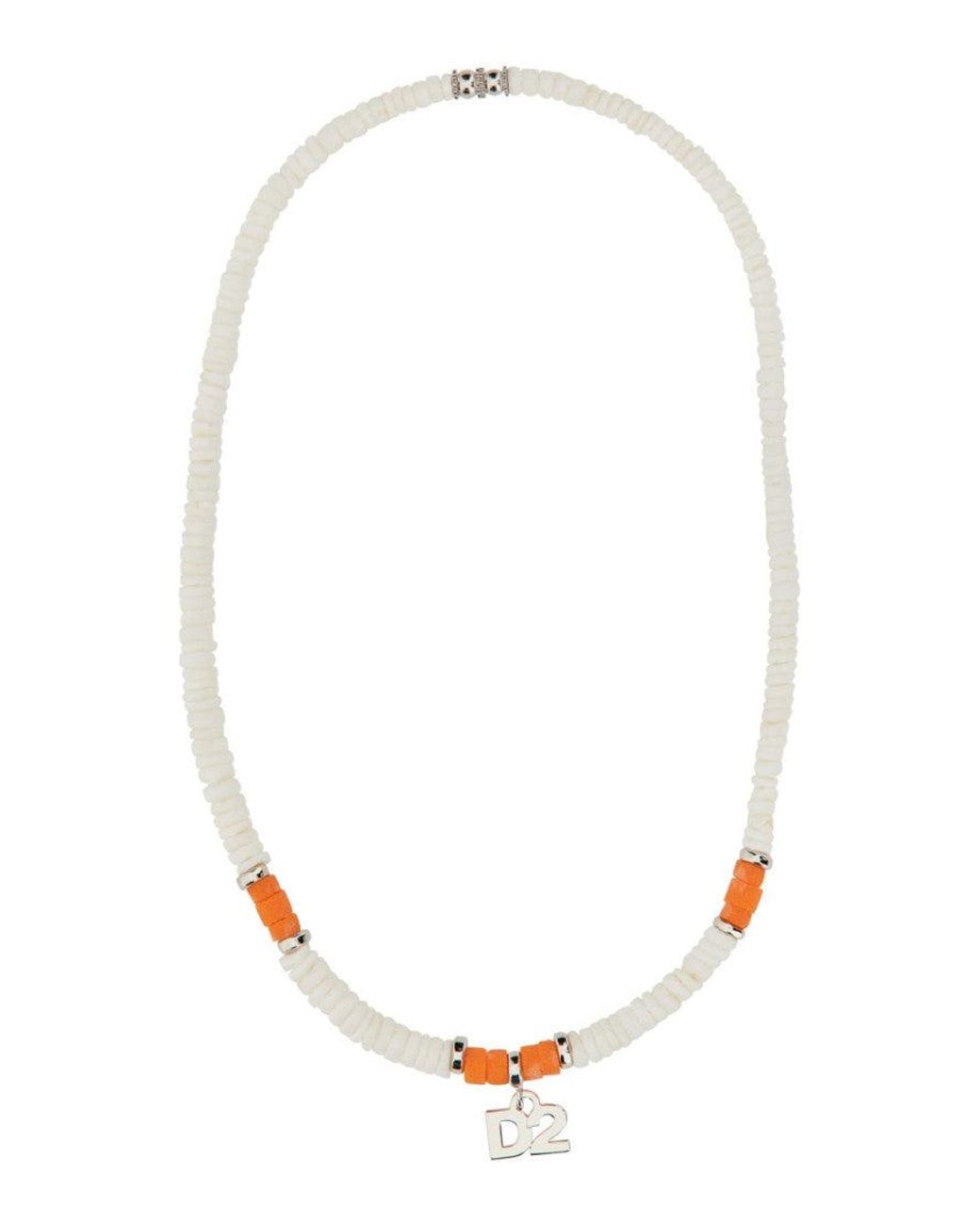 DSquared² White Logo Necklace