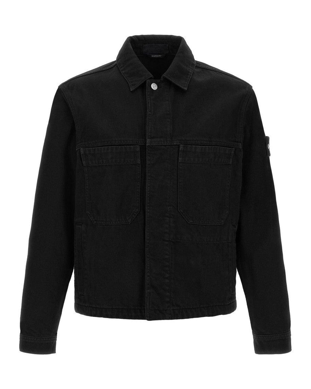 Stone Island Black Shirt Collar Jacket for men