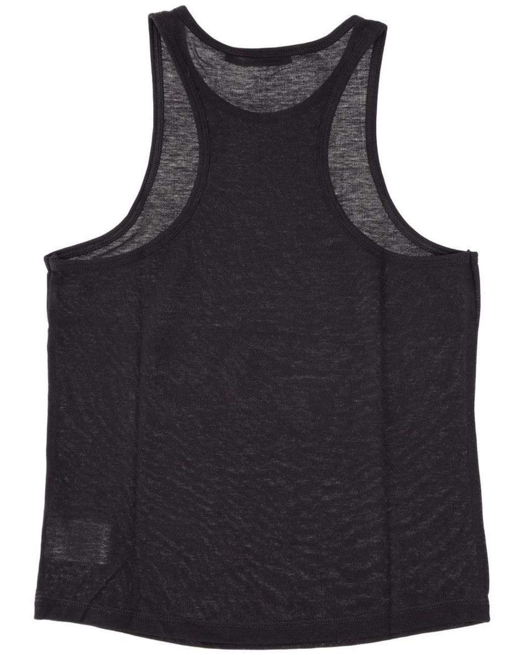 LA ROSE Black Cotton Cropped Tank Top