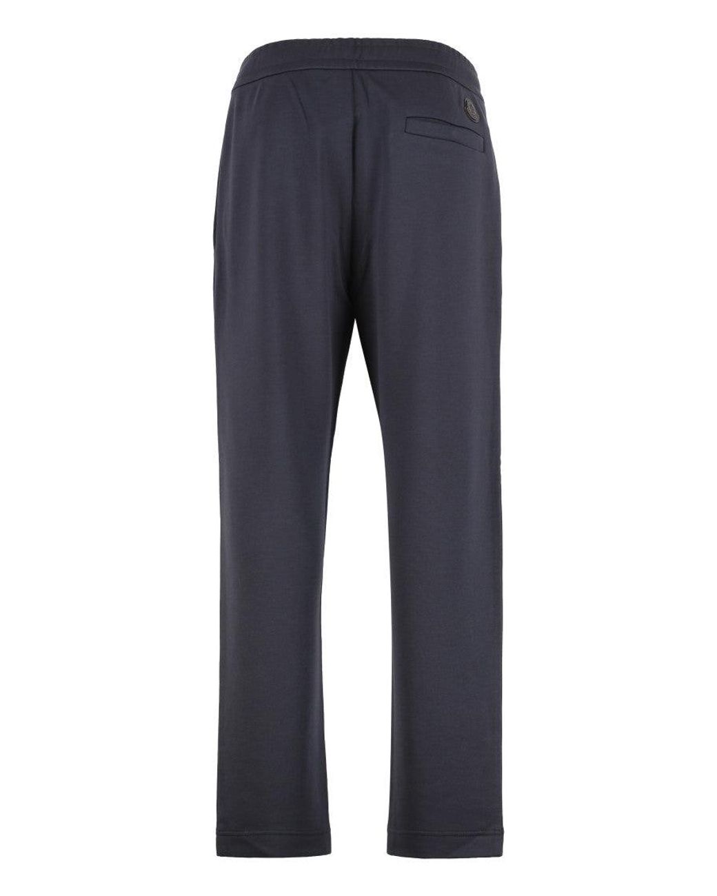 Moncler Blue Moncler Cotton-Modal Blend Track Pants for men
