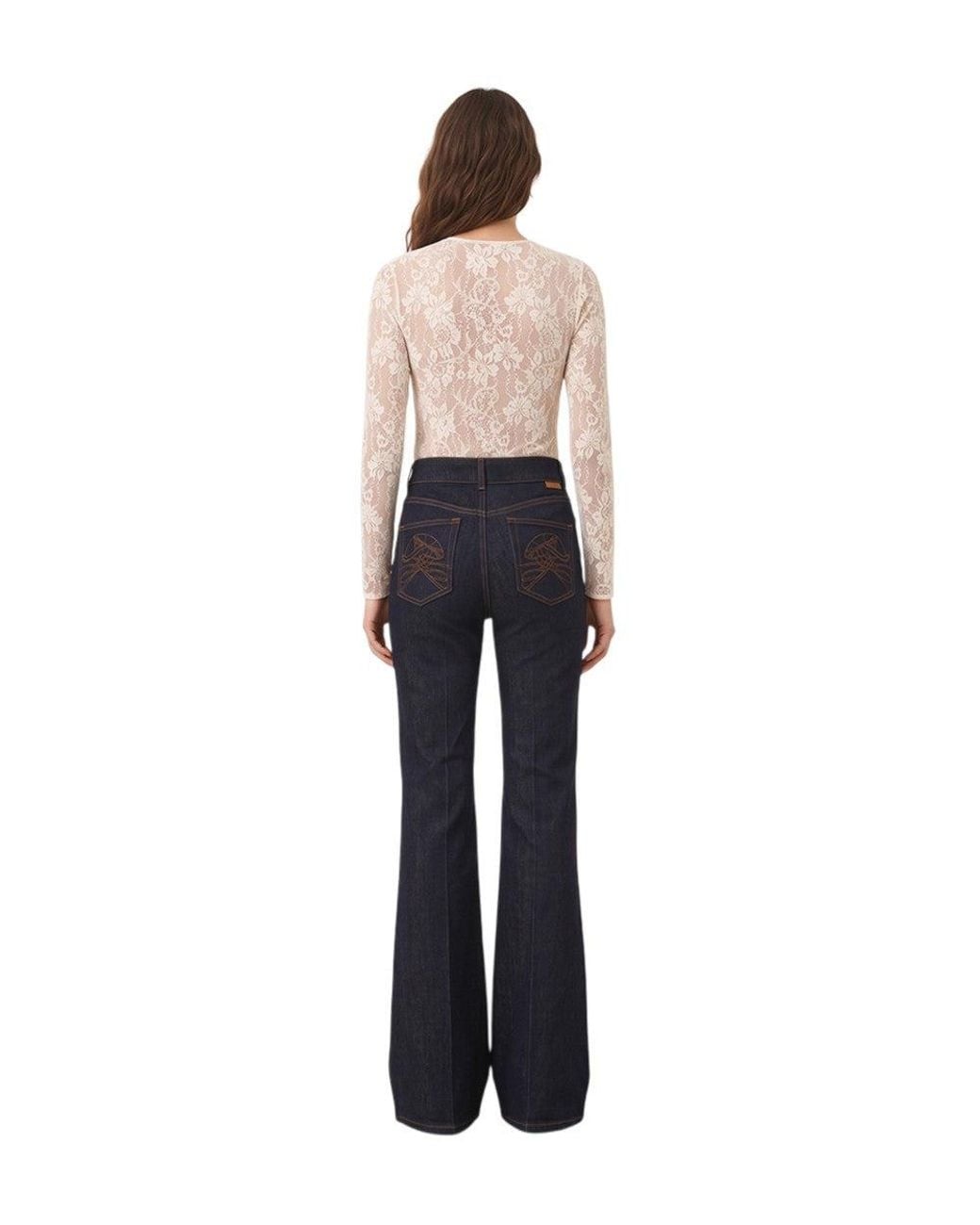 Zimmermann Blue Lace Crew Neck Top