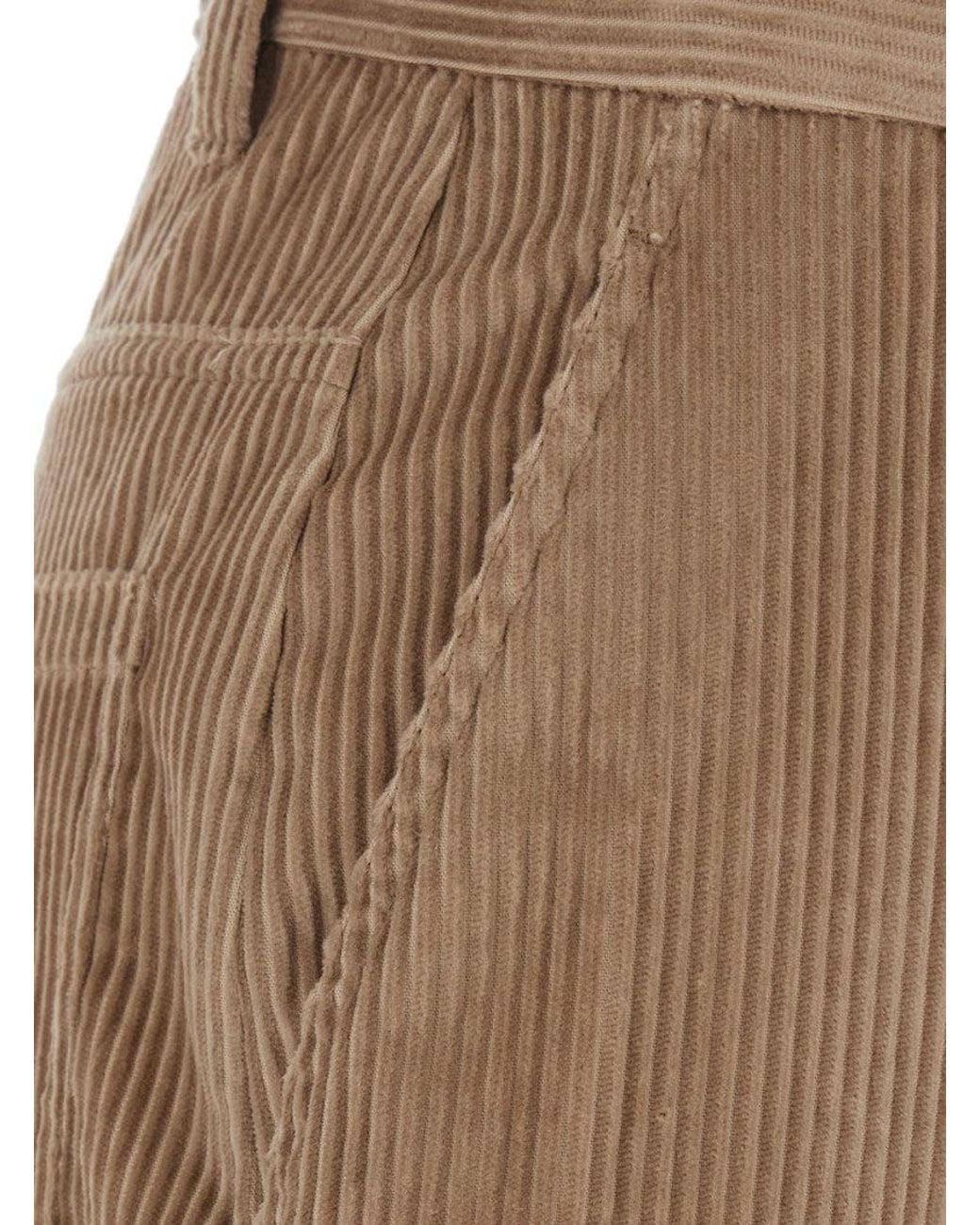 Brunello Cucinelli Natural Straight Flat Front Pant