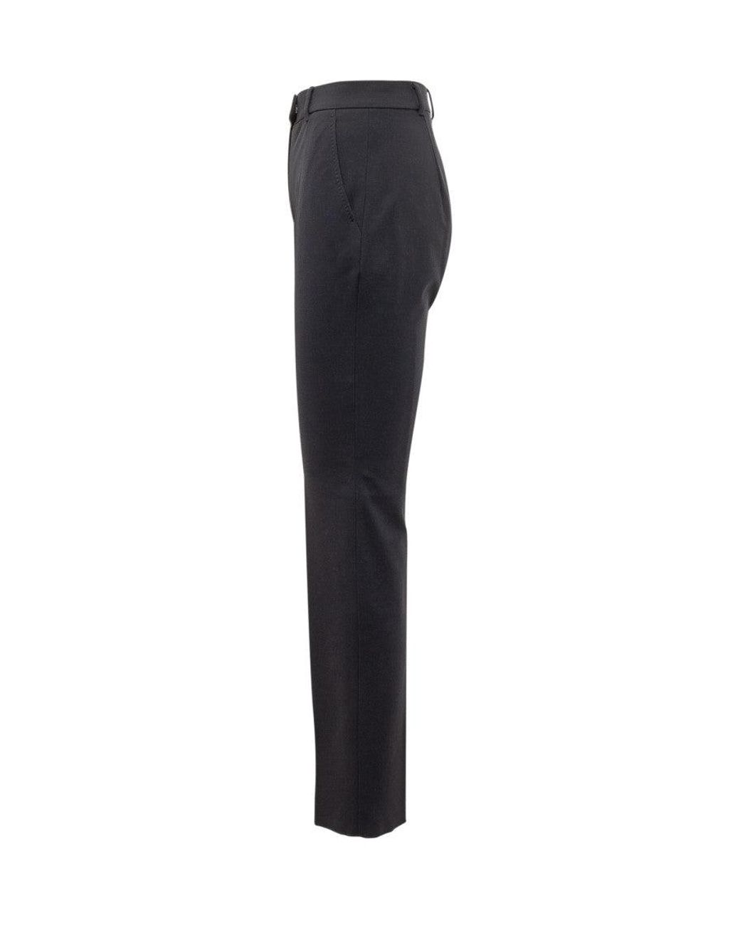 Max Mara Blue High-Waisted Slim Trousers