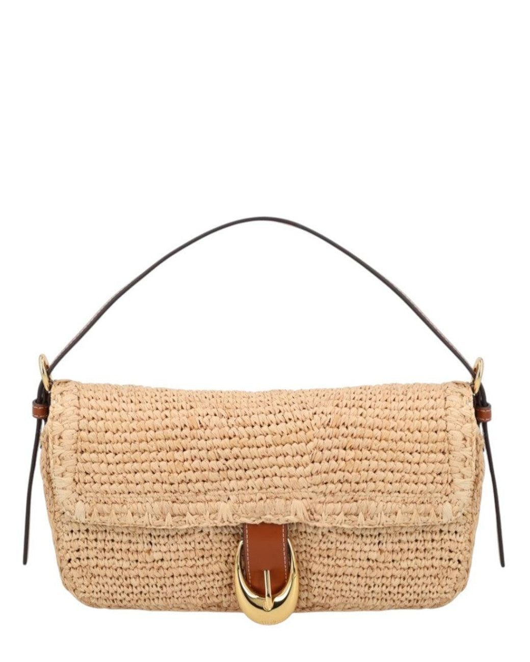 Staud Brown Natural Harlow Medium Shoulder Bag