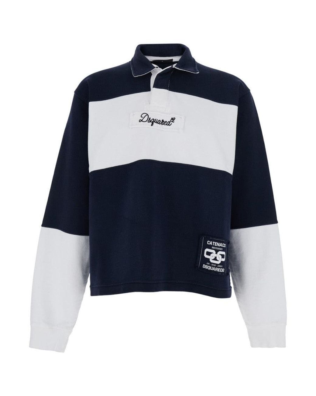 DSquared² Blue Logo Polo Sweatshirt for men