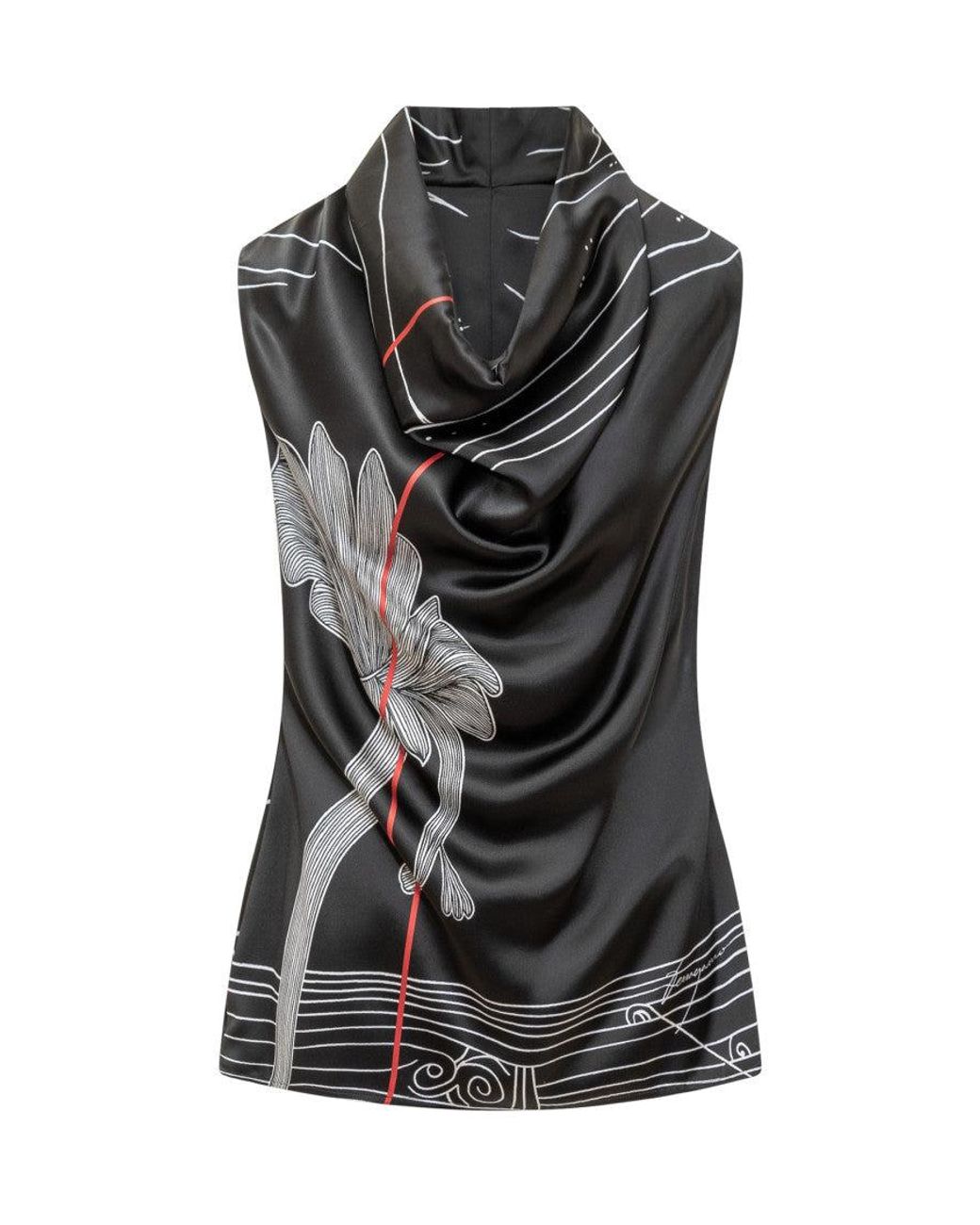 Ferragamo Black Elegant Silken Shirt