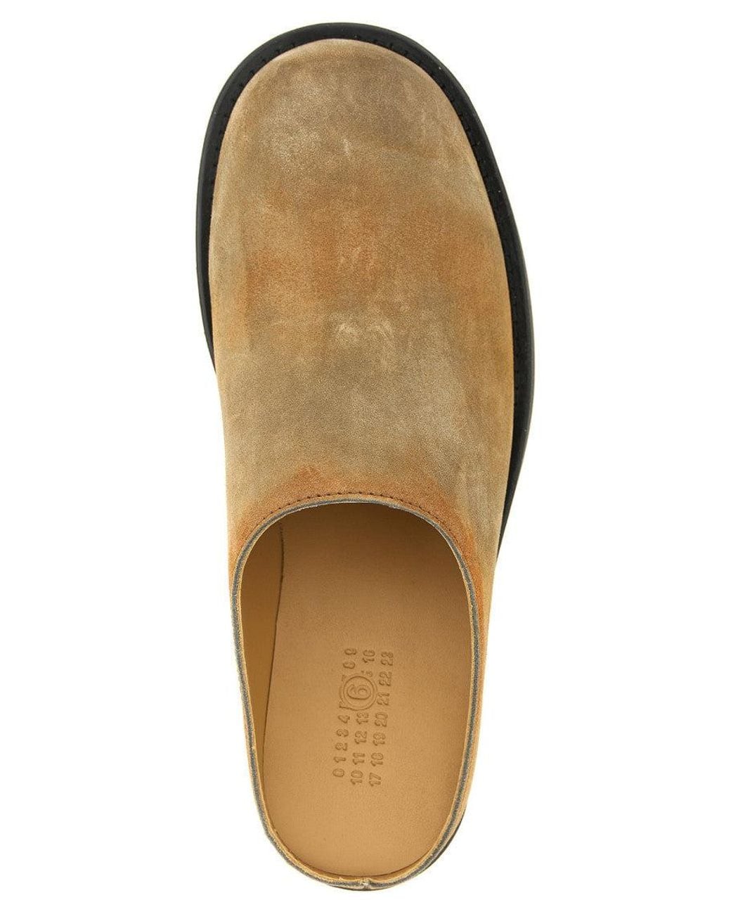 MM6 by Maison Margiela Brown Suede Mules for men