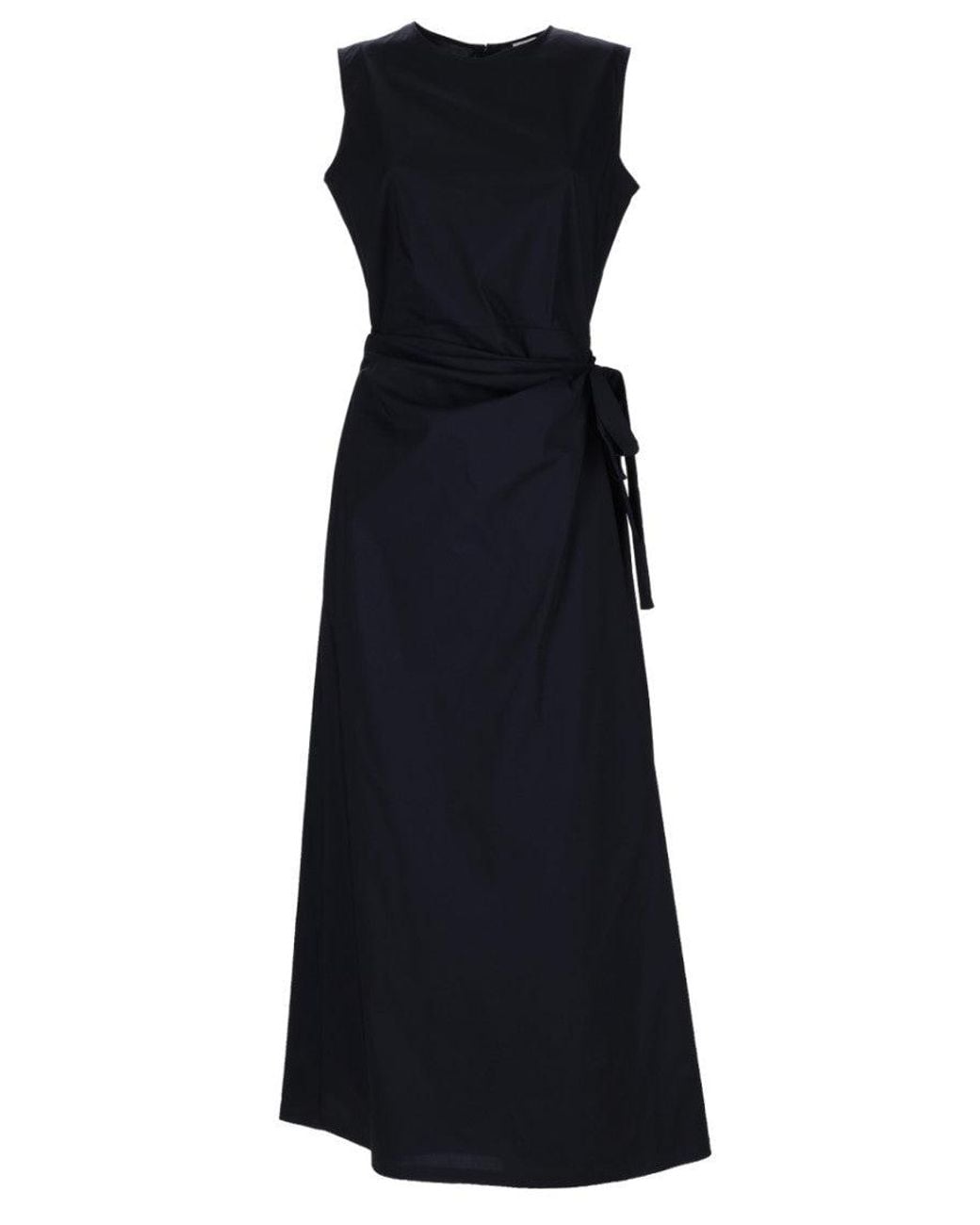 Aspesi Black Round Neck Maxi Dress