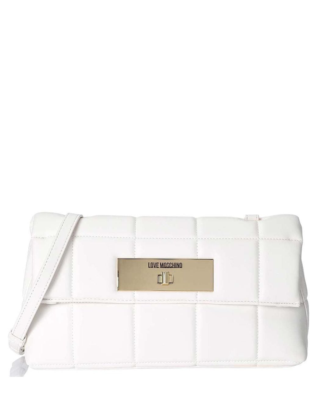 Love Moschino White Logo Medium Crossbody Bag