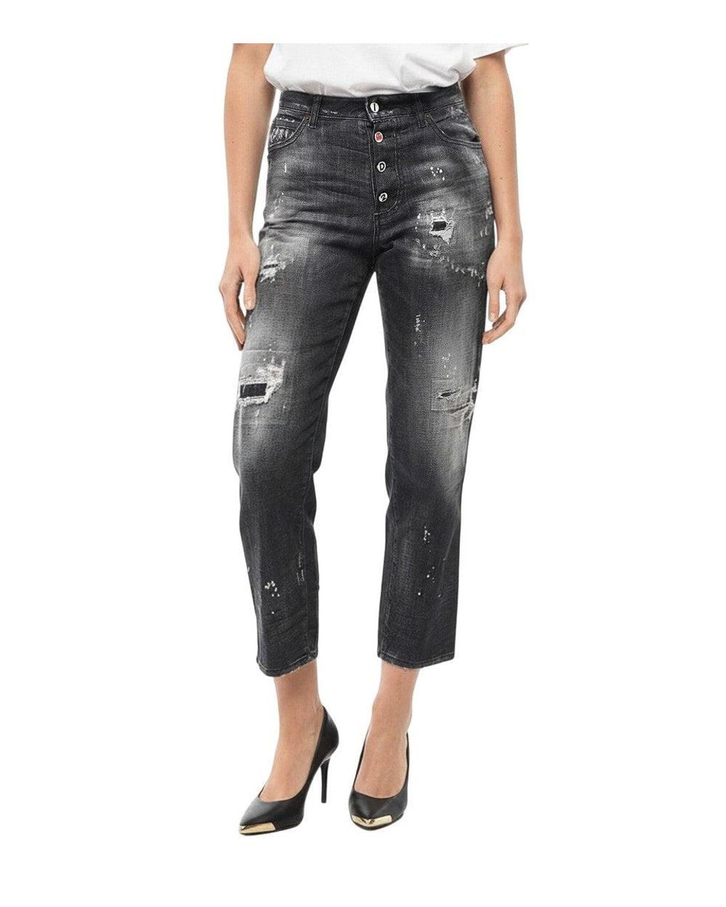 DSquared² Blue Straight Mid Rise Jeans