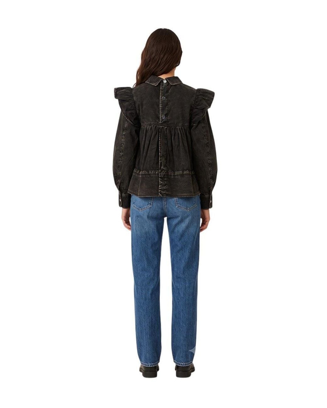 Ganni Black Regular Solid Top