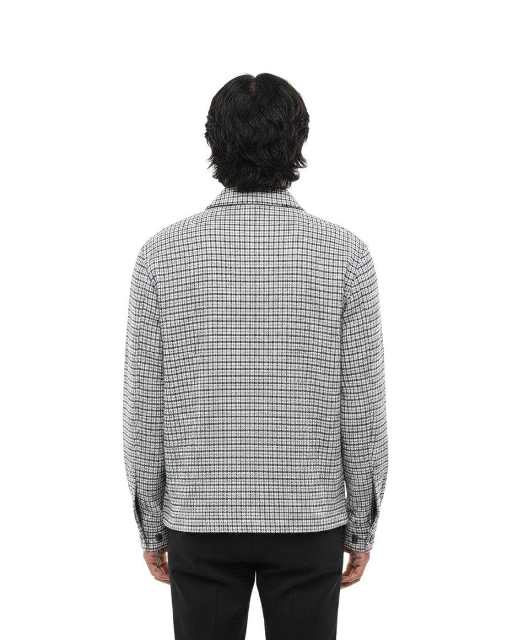 Palm Angels Gray Checked Overshirt for men