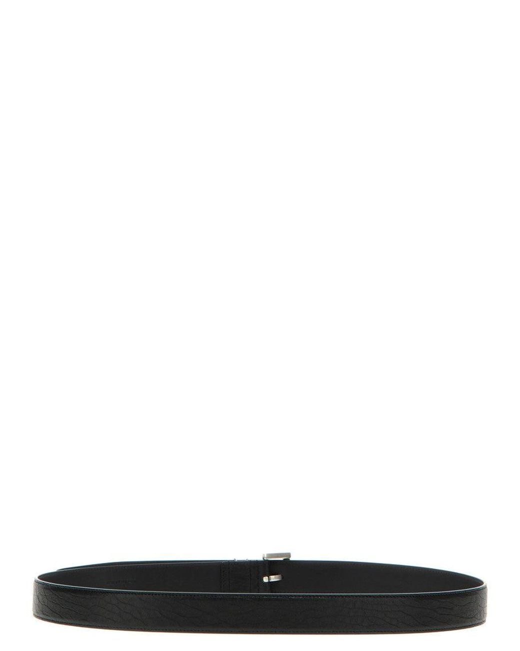 Saint Laurent Black Cassandre Belt for men