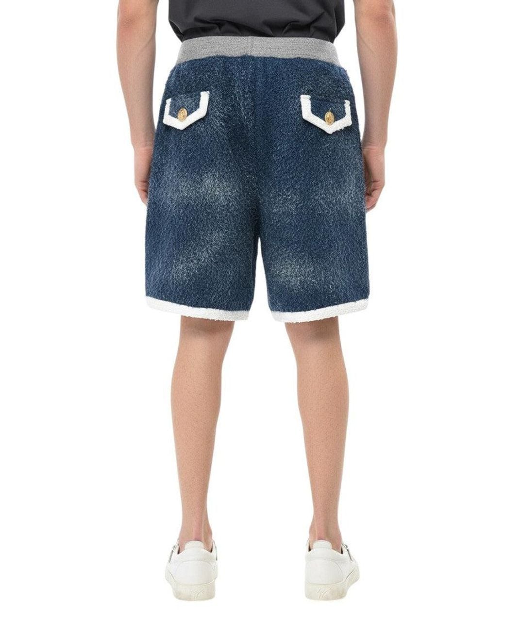 DSquared² Blue Textured Shorts for men
