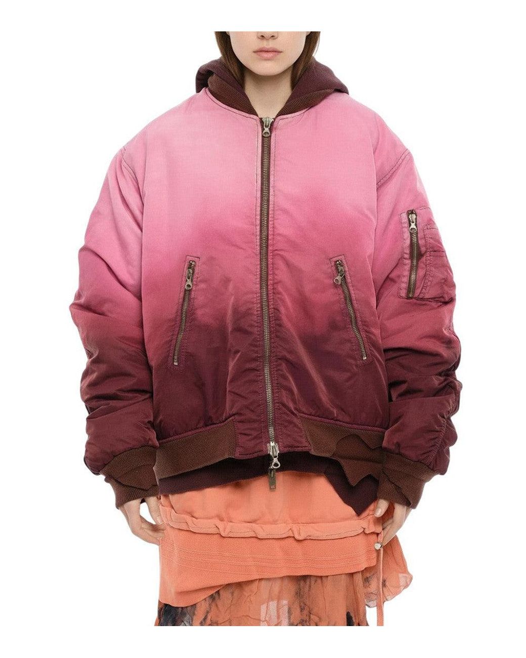 DIESEL Red Ombre Hood Jacket