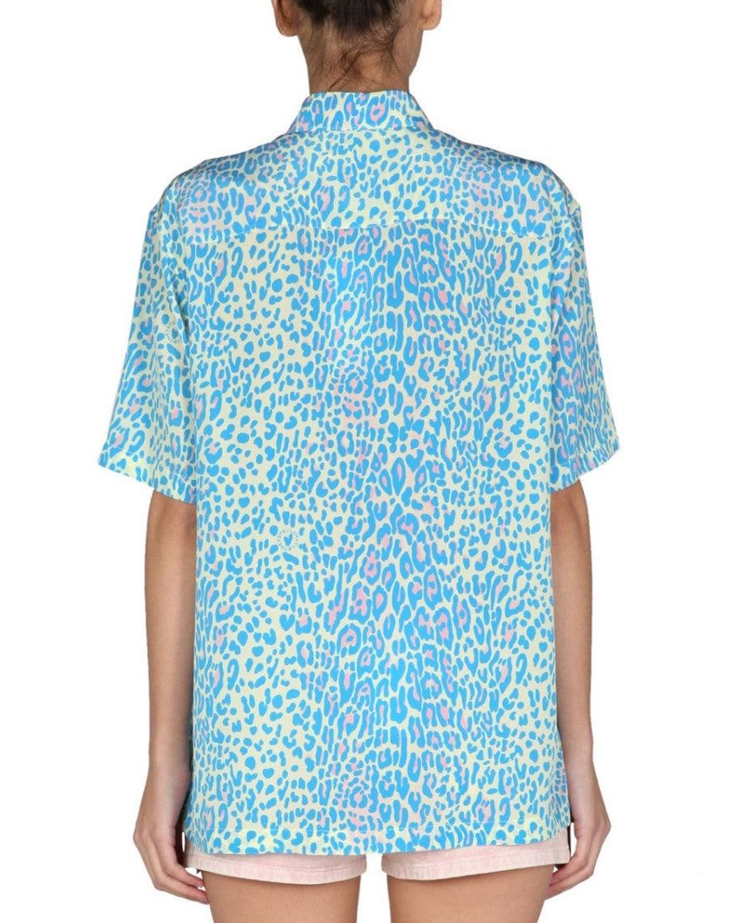 Stella McCartney Blue Regular Animal Print Shirt