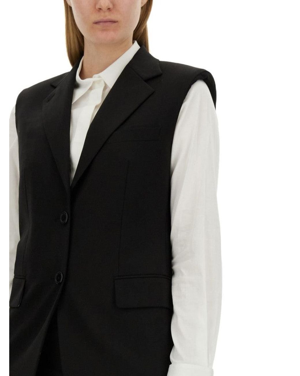 Helmut Lang Black Solid Notched Lapel Jacket