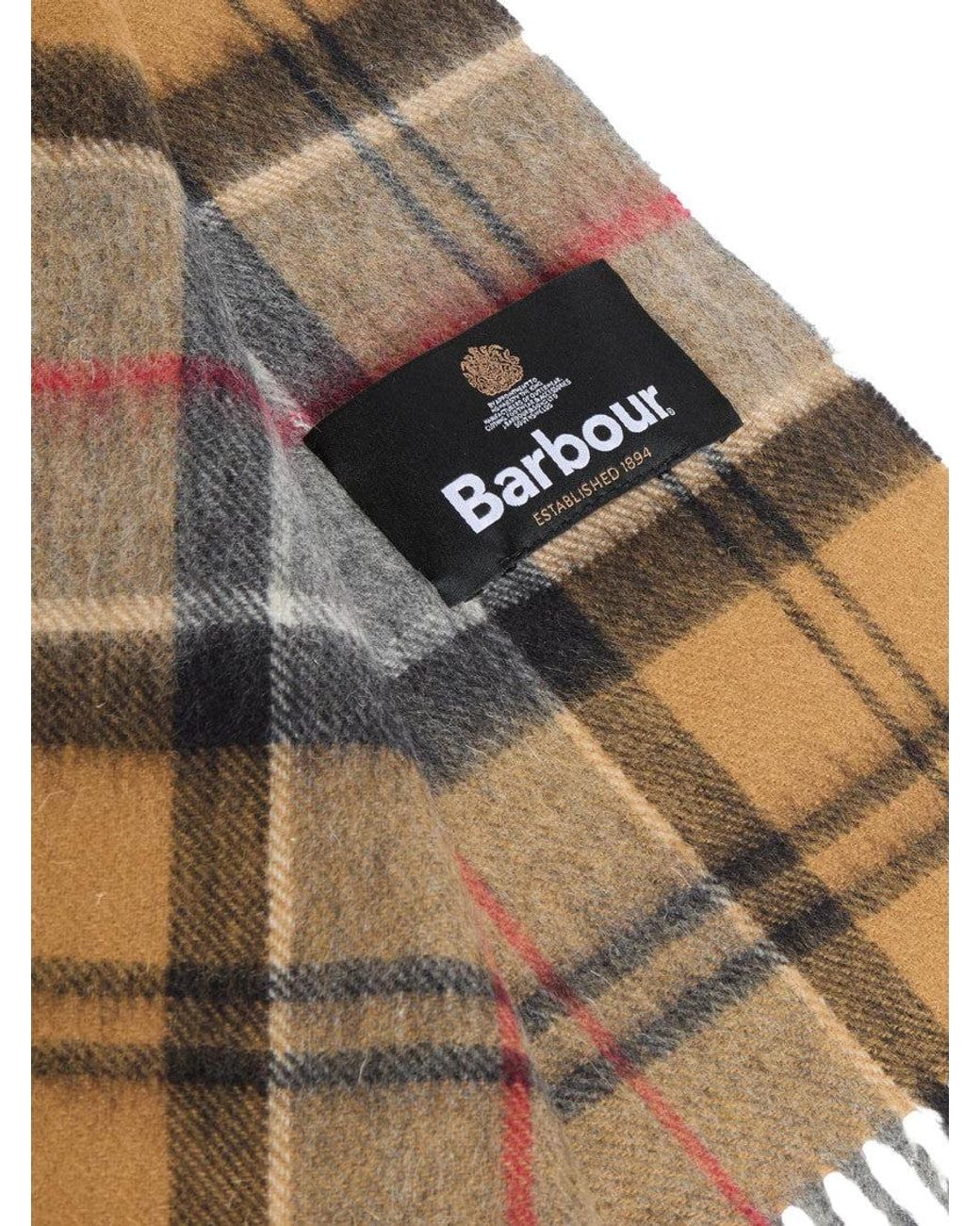 Barbour Gray Tartan Plaid Scarf for men