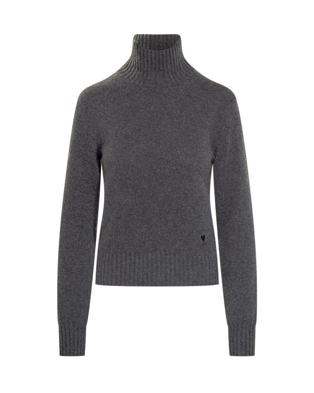 AMI Gray Fashionable Dolcevita Sweater
