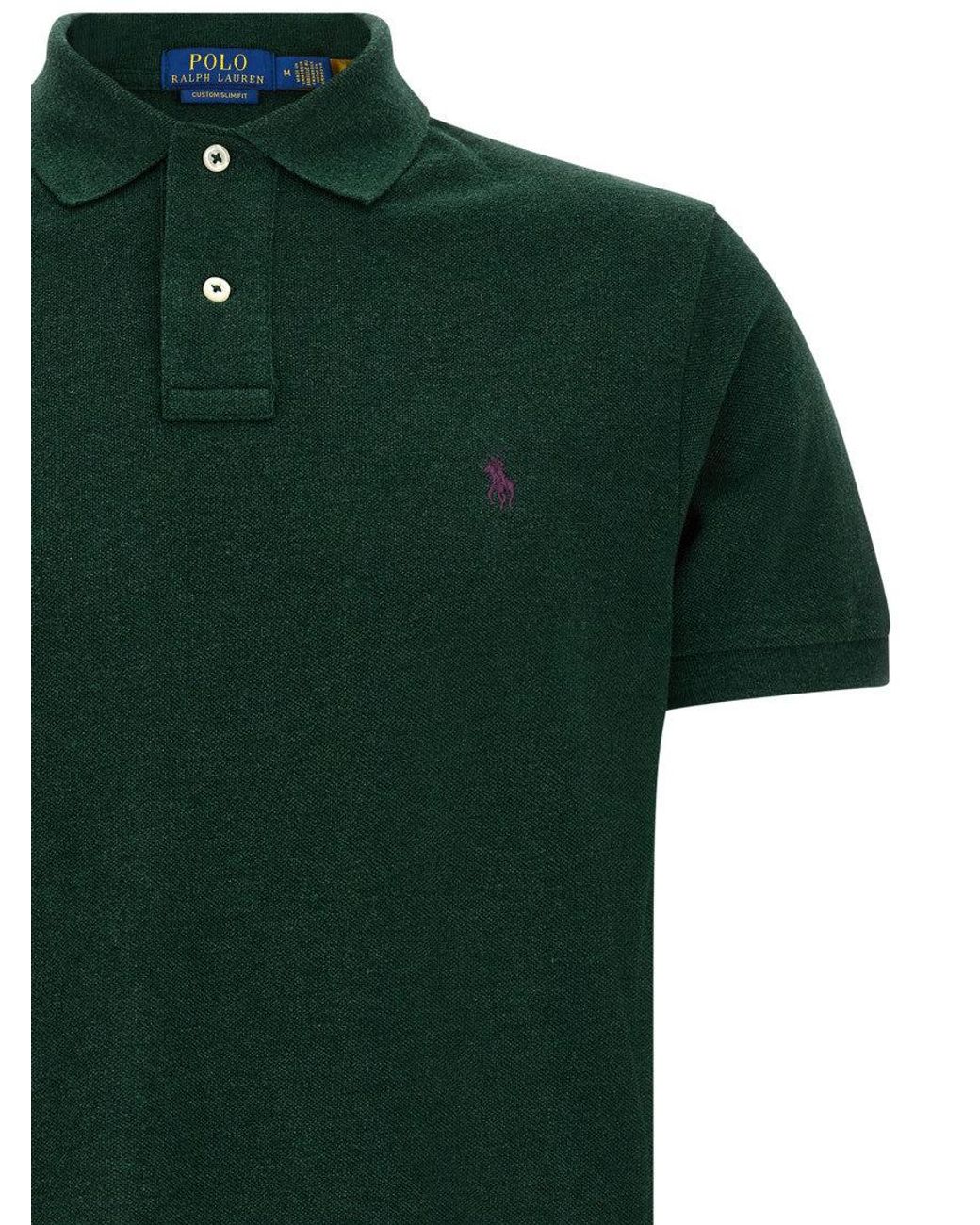 Polo Ralph Lauren Green Cotton Polo Shirt With Embroidered Logo for men