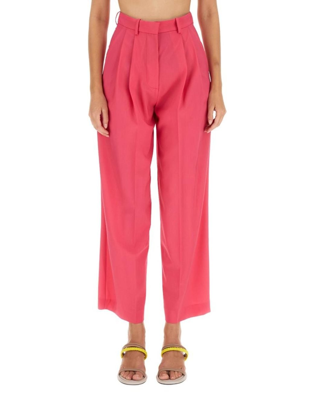 Alysi Pink Regular Pleated Pants
