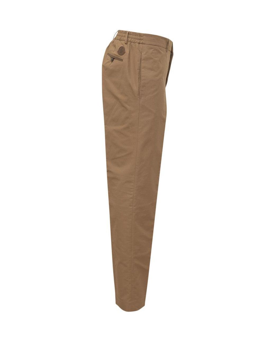 Moncler Natural Flat Front Pants for men