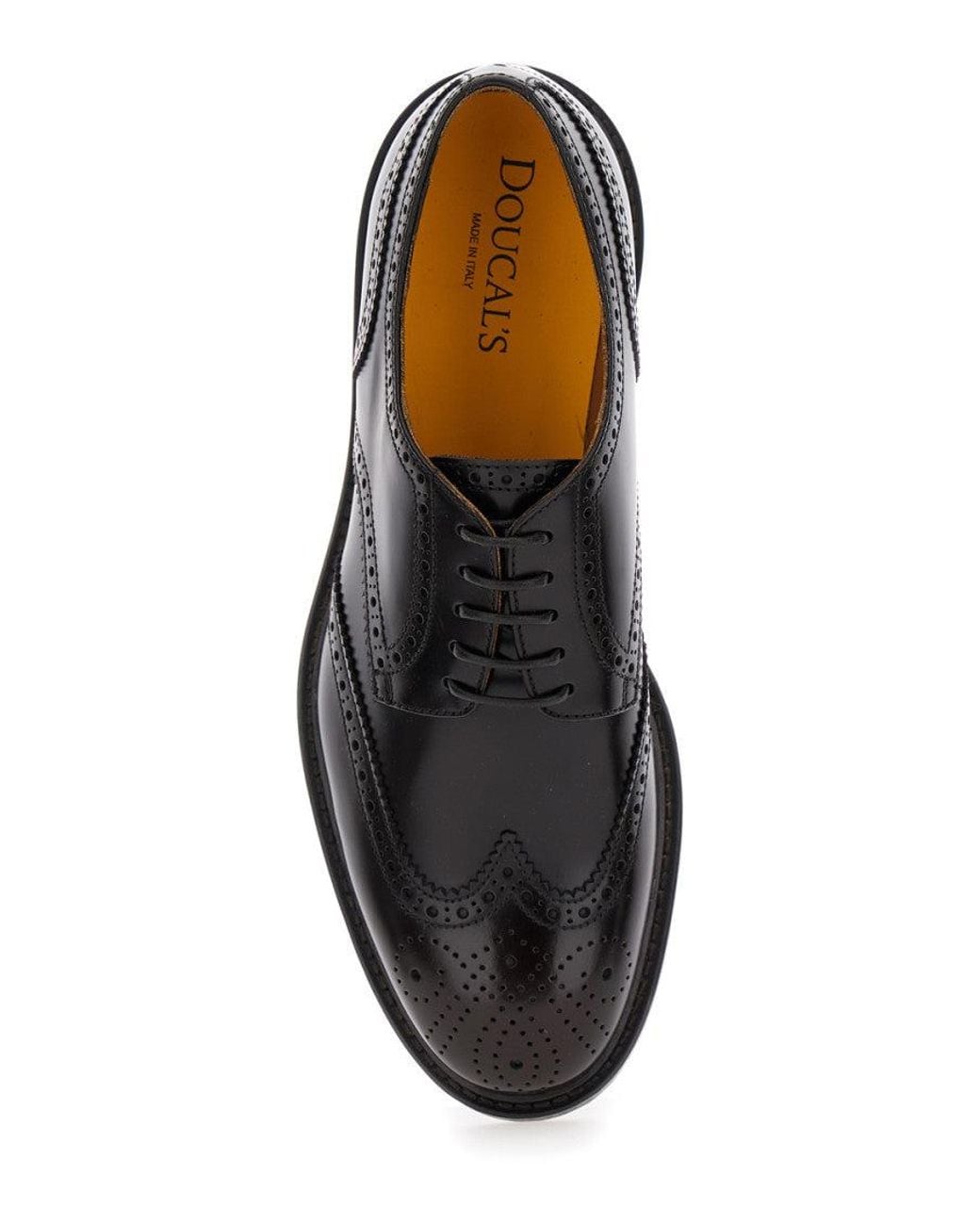 Doucal's Black Dark Oxford Shoes for men