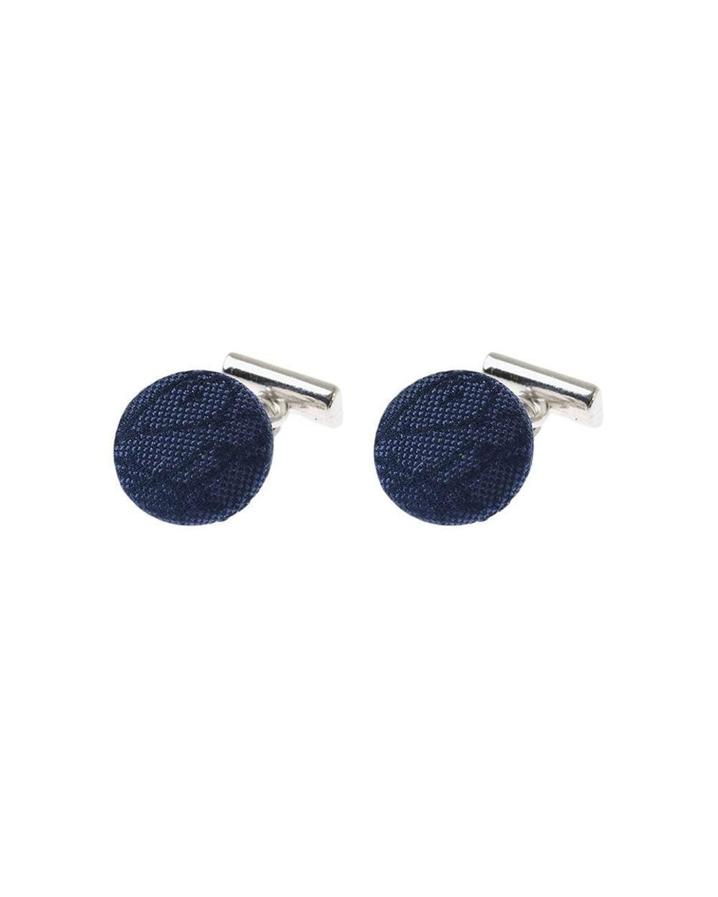 Corneliani Blue Silk Embroidered Cufflinks for men