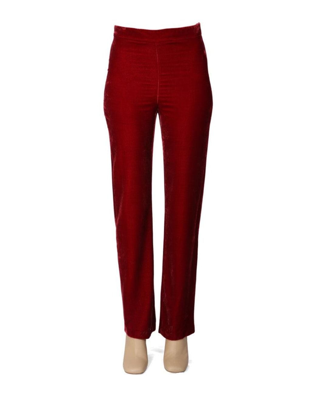 Moschino Red Straight Flat Front Pants