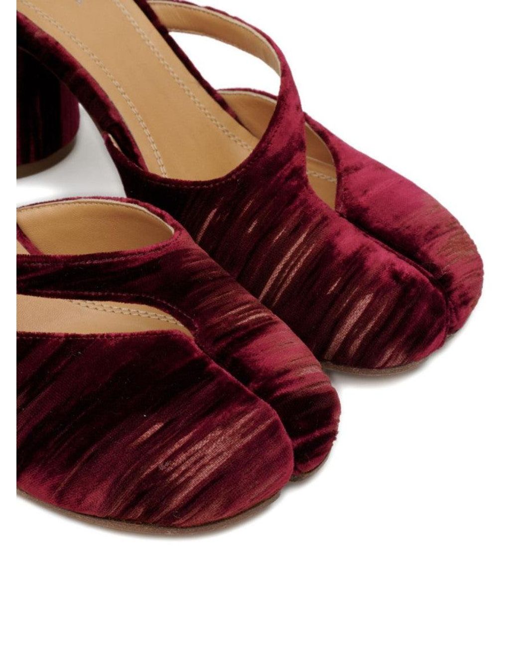 Maison Margiela Red Ankle Strap Pumps