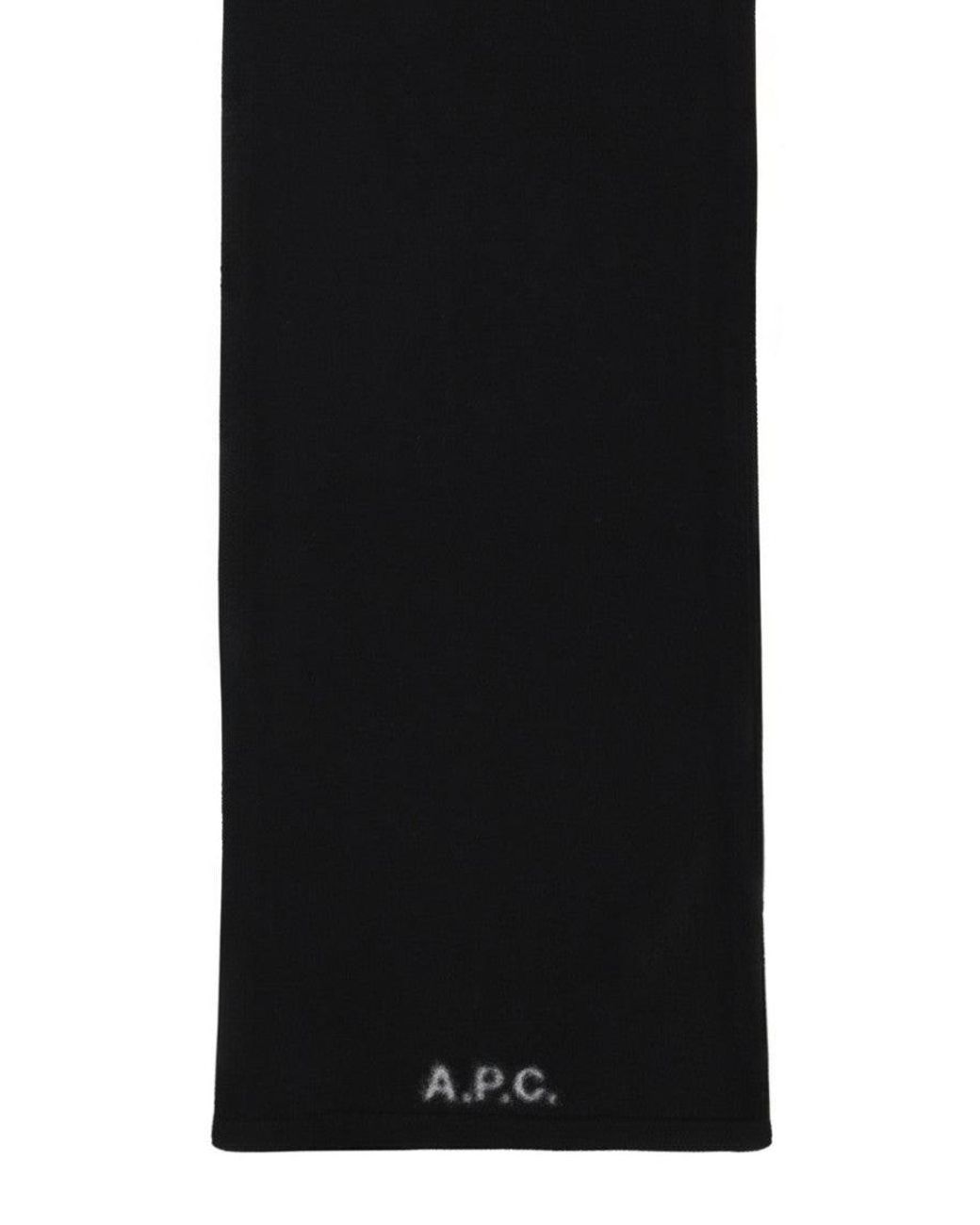 A.P.C. Black Logo Solid Scarf for men