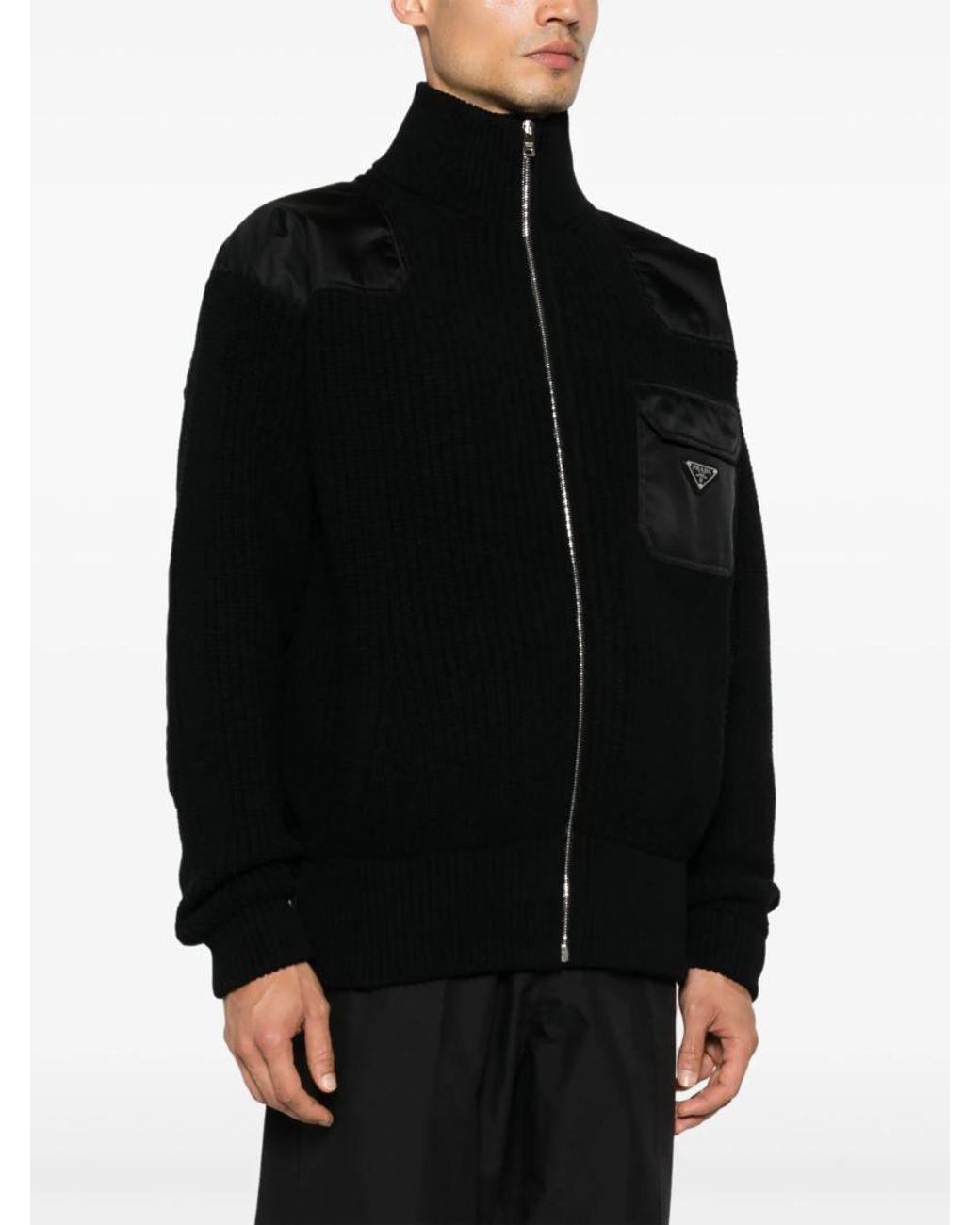 Prada Black Wool And Cashmere Cardigan for men