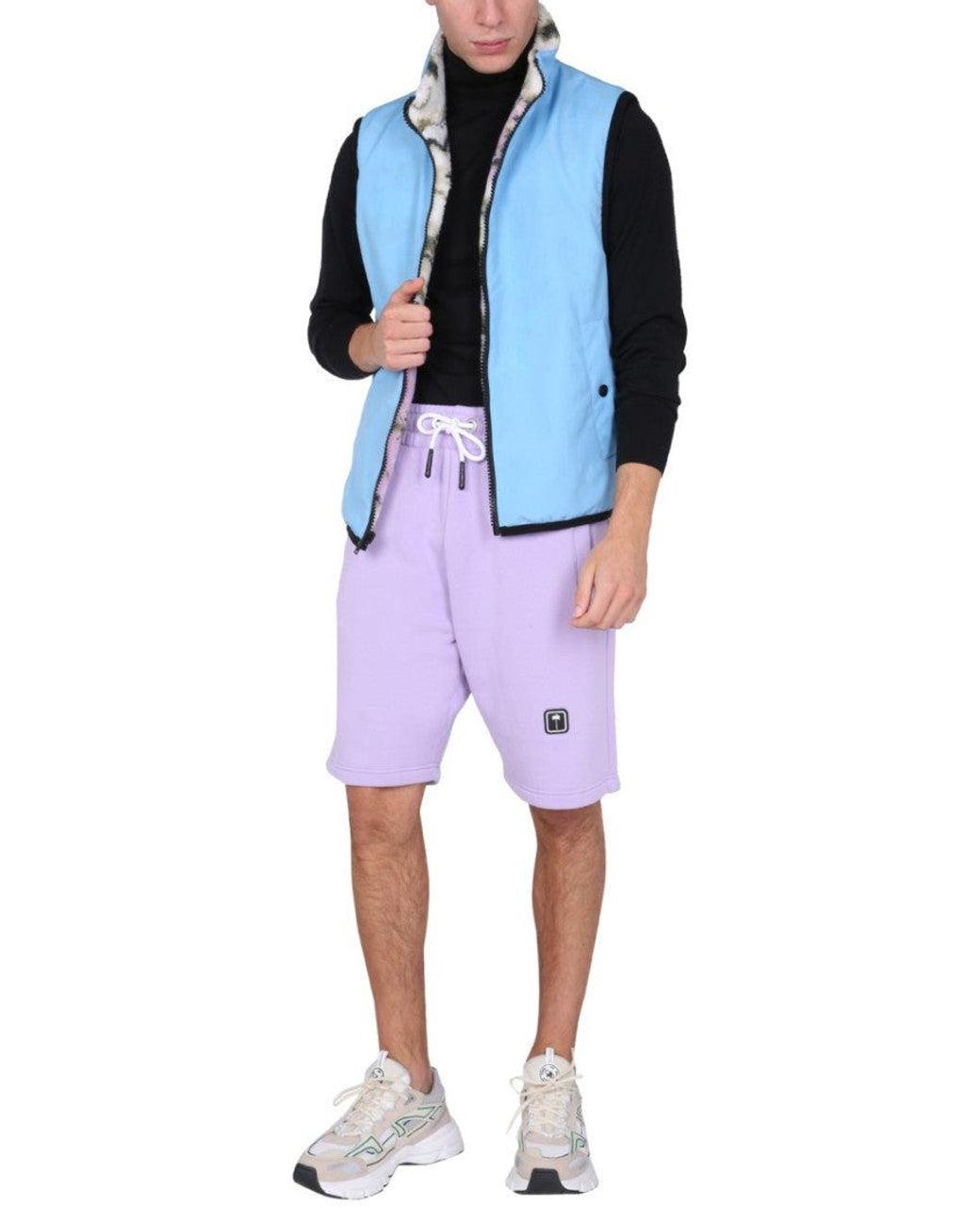 MSGM Blue Reversible Vest Jacket for men