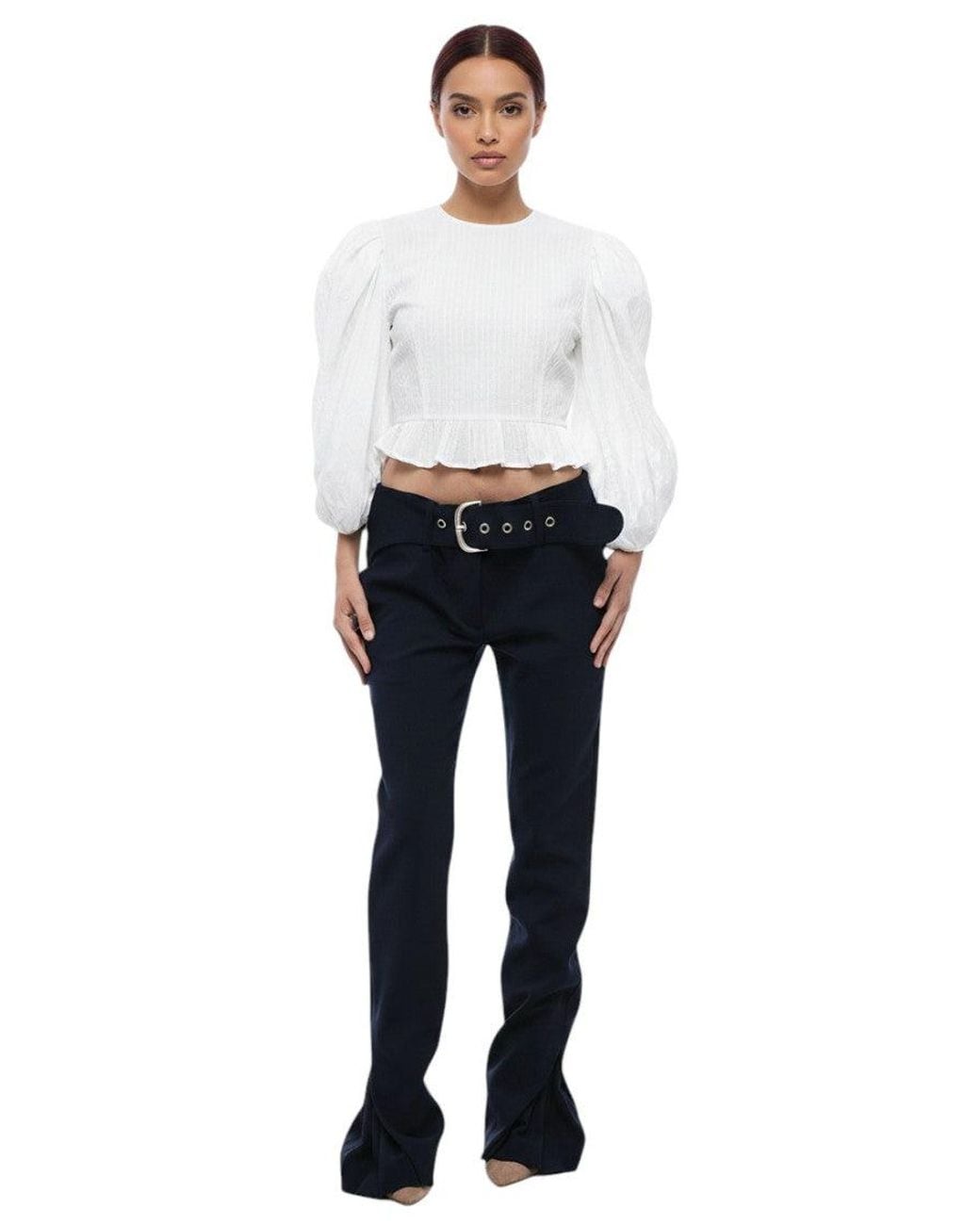 Off-White c/o Virgil Abloh Blue Dark Slim Pleated Pant