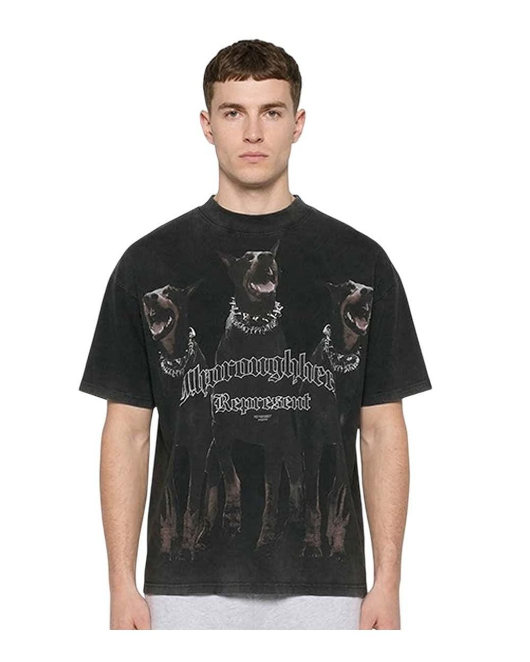 Represent Black Crew Neck T-Shirt for men