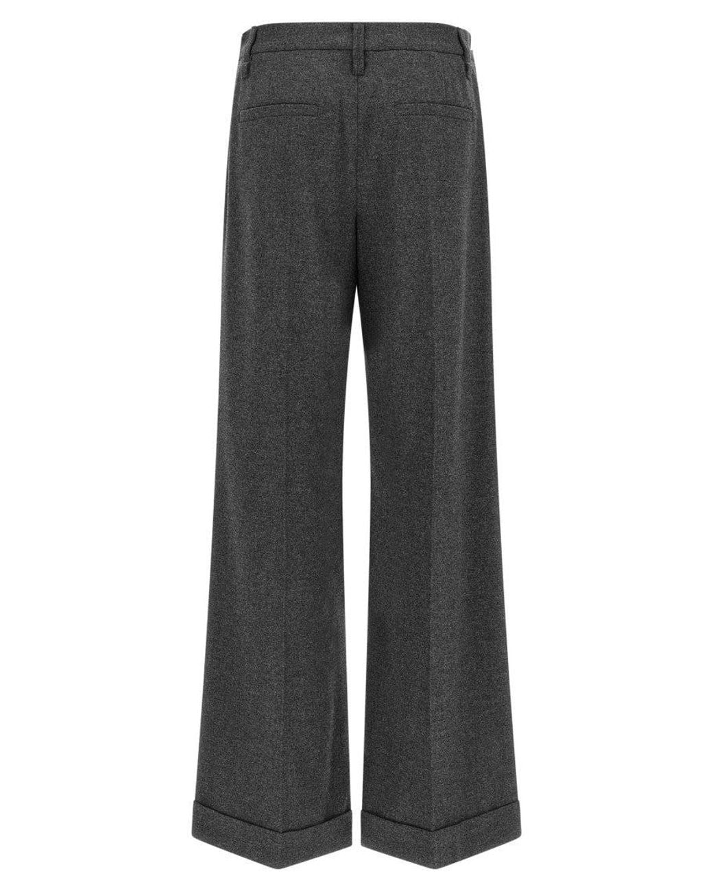 Brunello Cucinelli Gray Relaxed Flat Front Pants