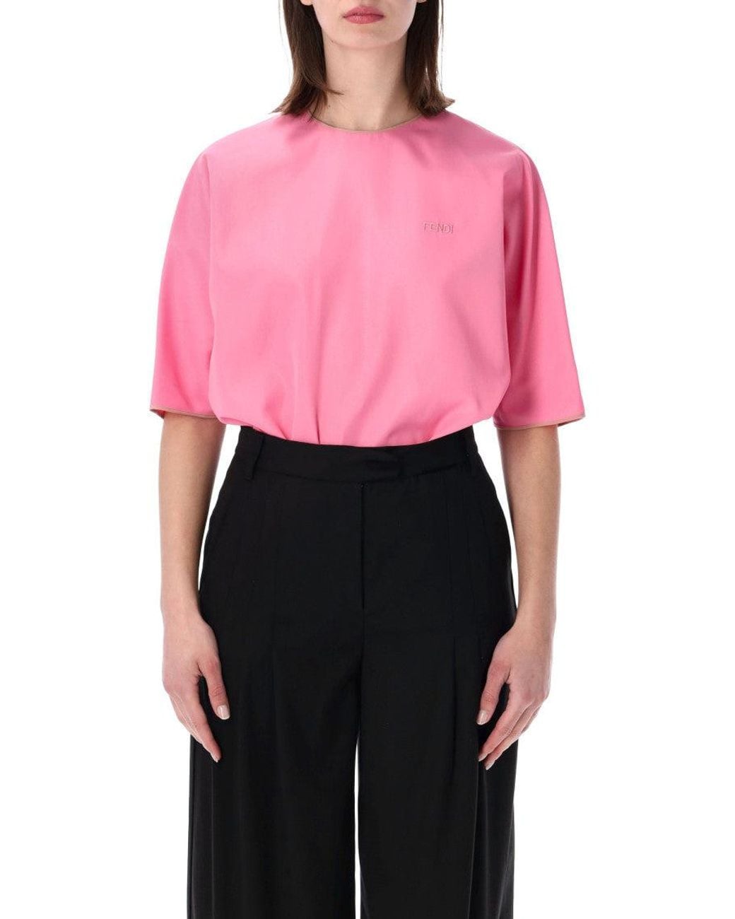 Fendi Pink Crew Neck Top
