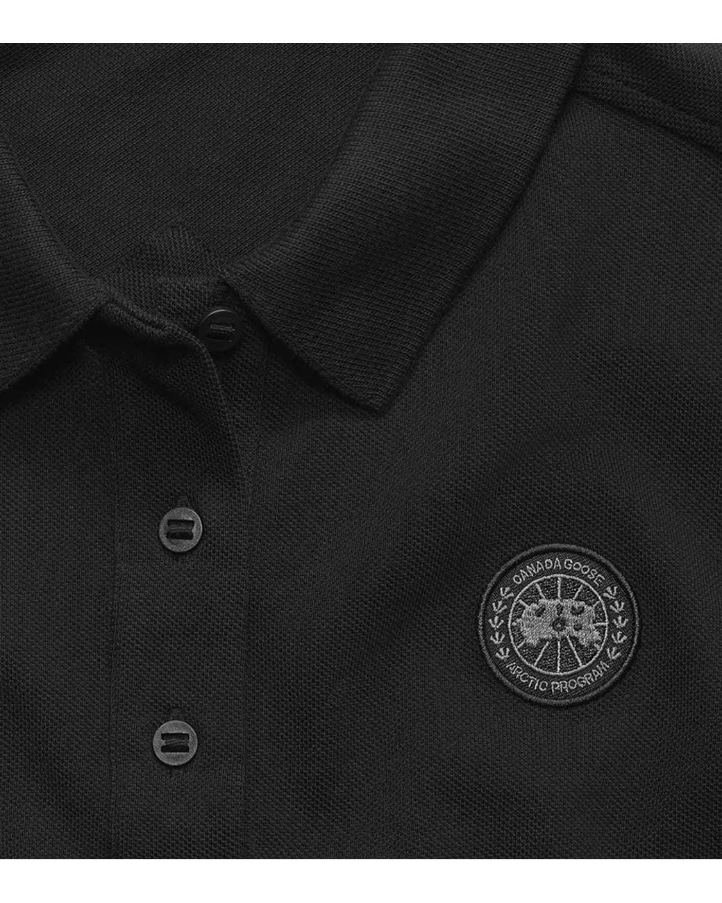 Canada Goose Black Shirt Collar Logo Polo