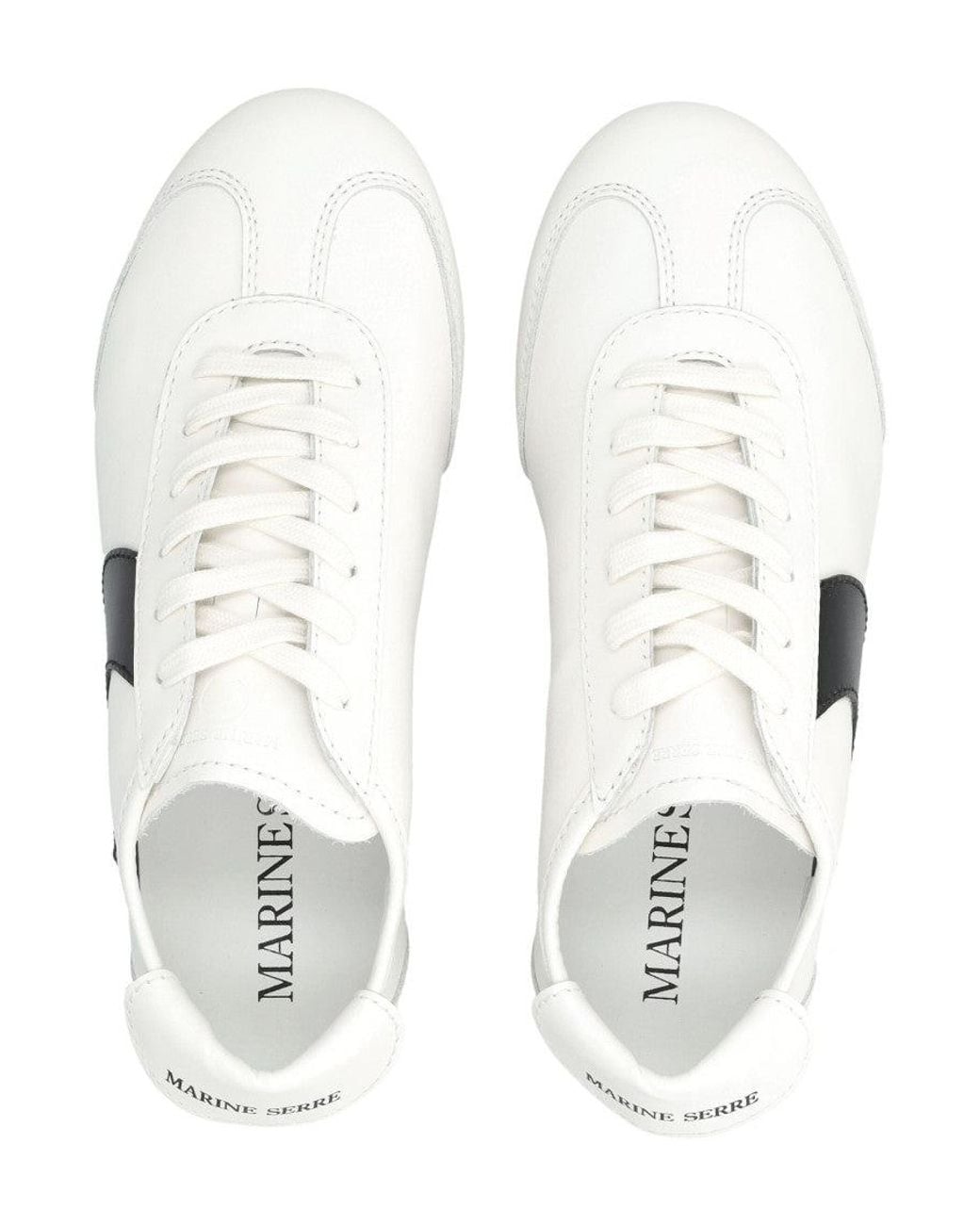 MARINE SERRE White Astra Leather Sneakers
