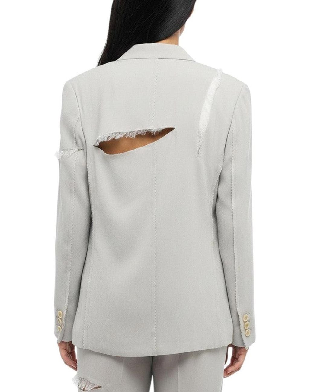 Undercover Gray Solid Notched Lapel Blazer