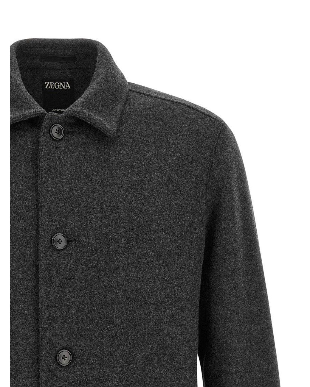 Zegna Black Jersey Overshirt for men