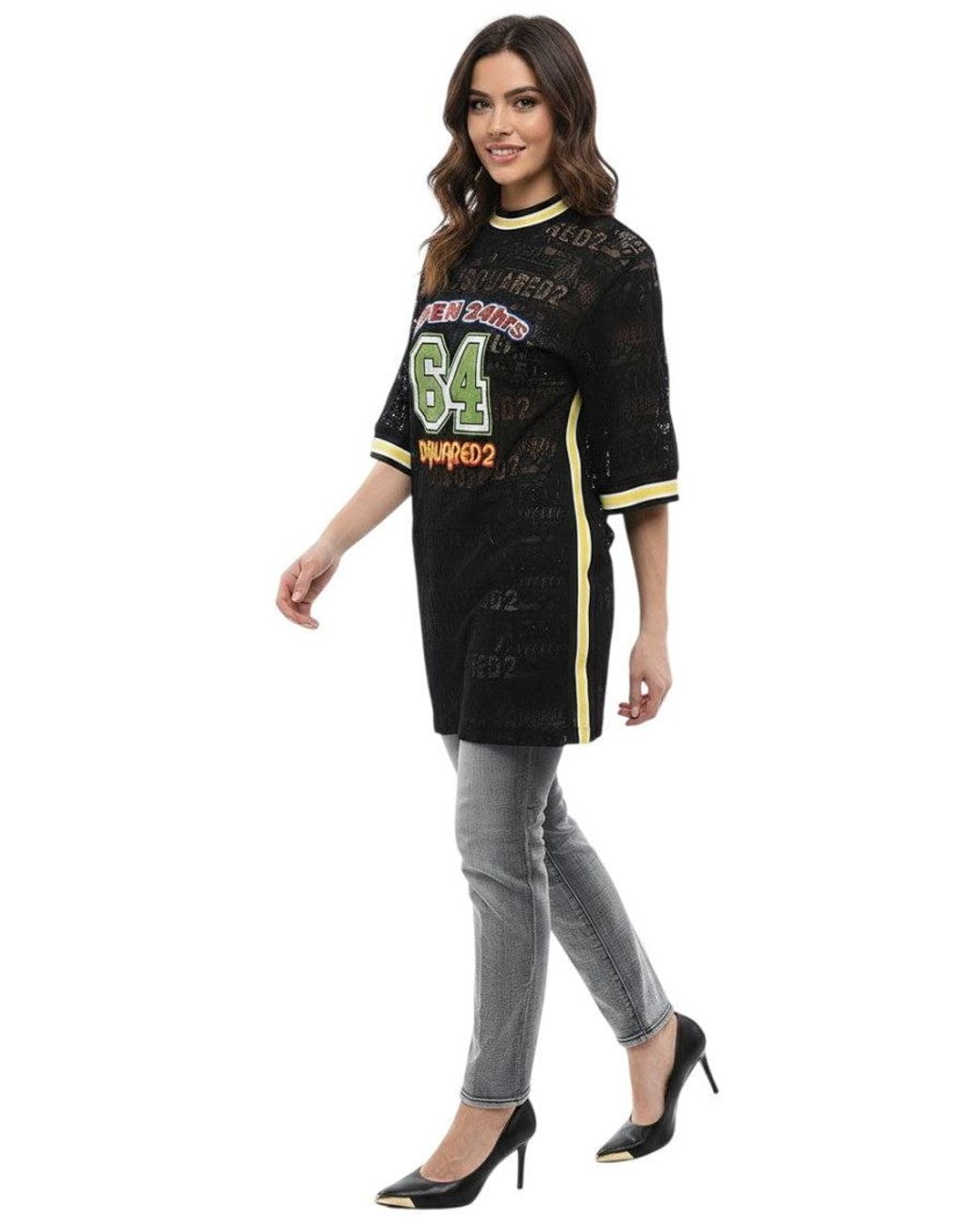 DSquared² Black Graphic Crew Neck T-Shirt
