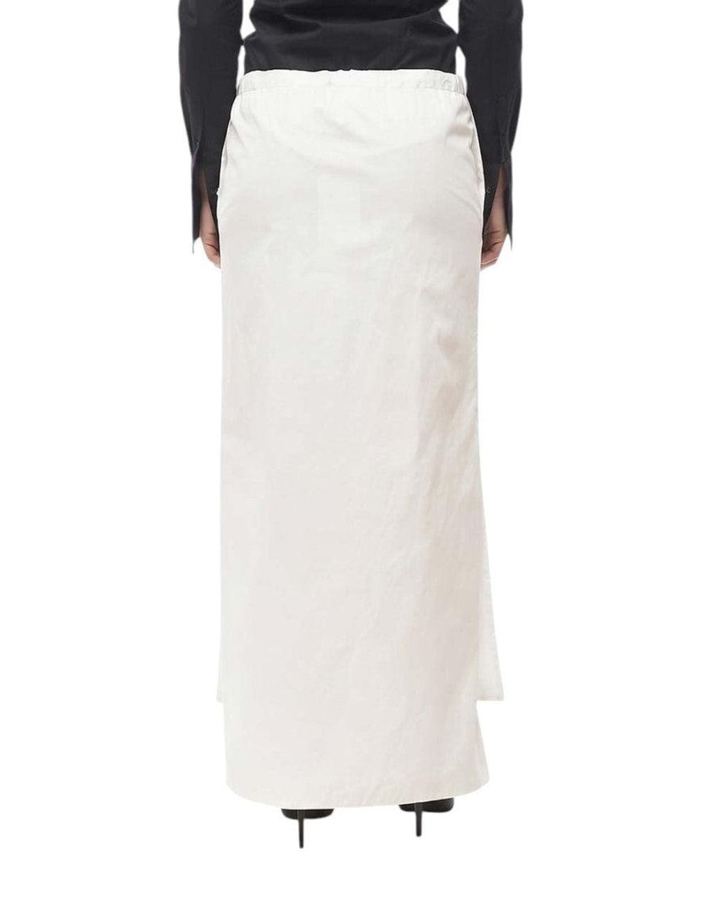 1989 STUDIO White Solid Maxi Skirt
