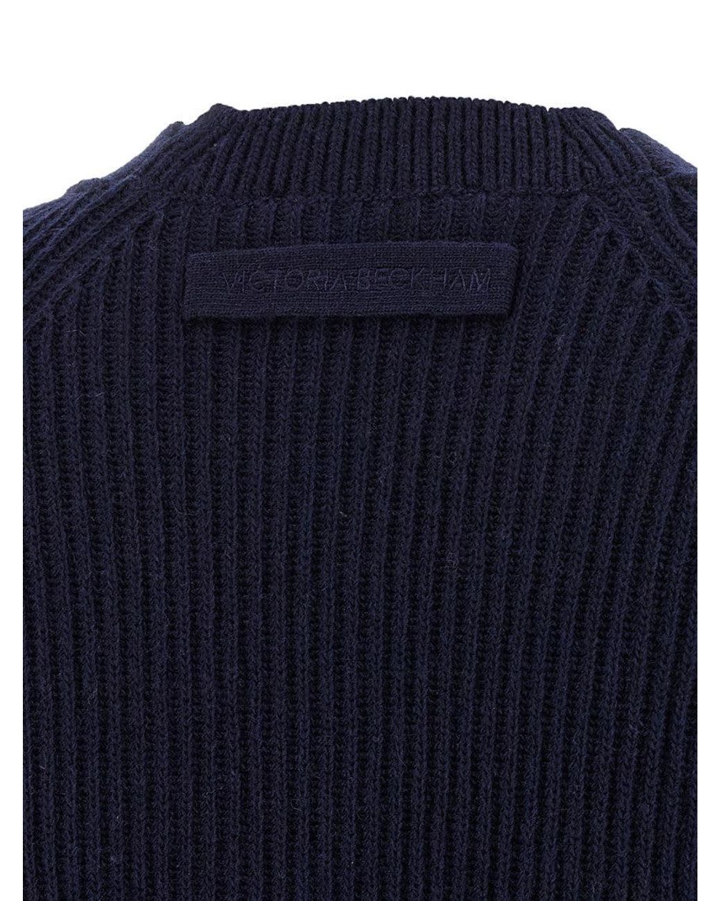 Victoria Beckham Blue 'Stepped Hem' Cardigan