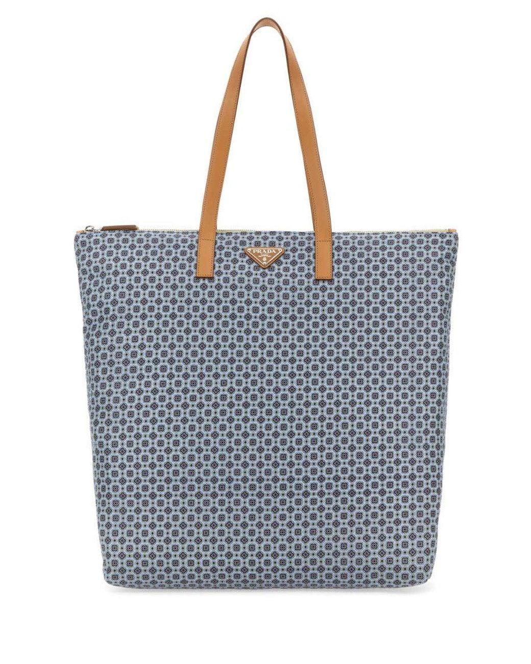 Prada Blue Re-Nylon Tote Bag for men