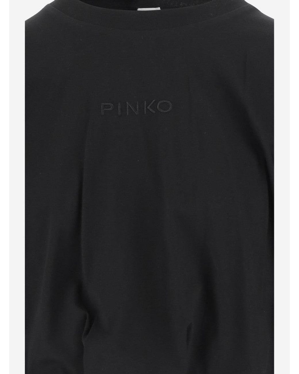 Pinko Black Cotton Short T Shirt