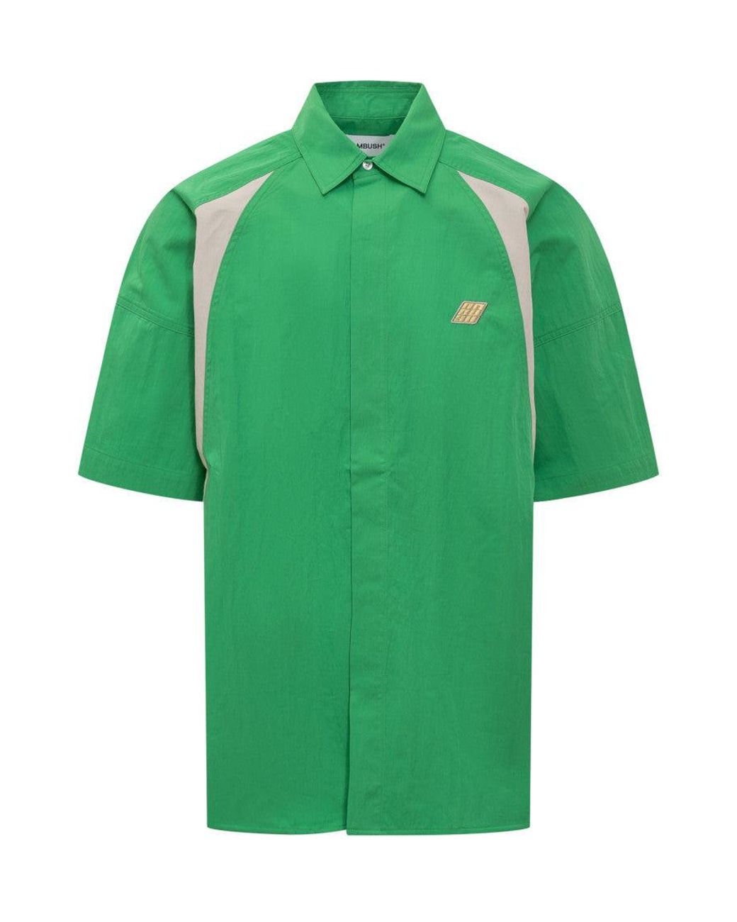 Ambush Green Oversized Color Block Shirt for men
