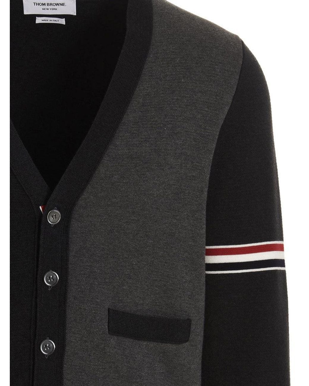 Thom Browne Black Two-Color Cardigan for men