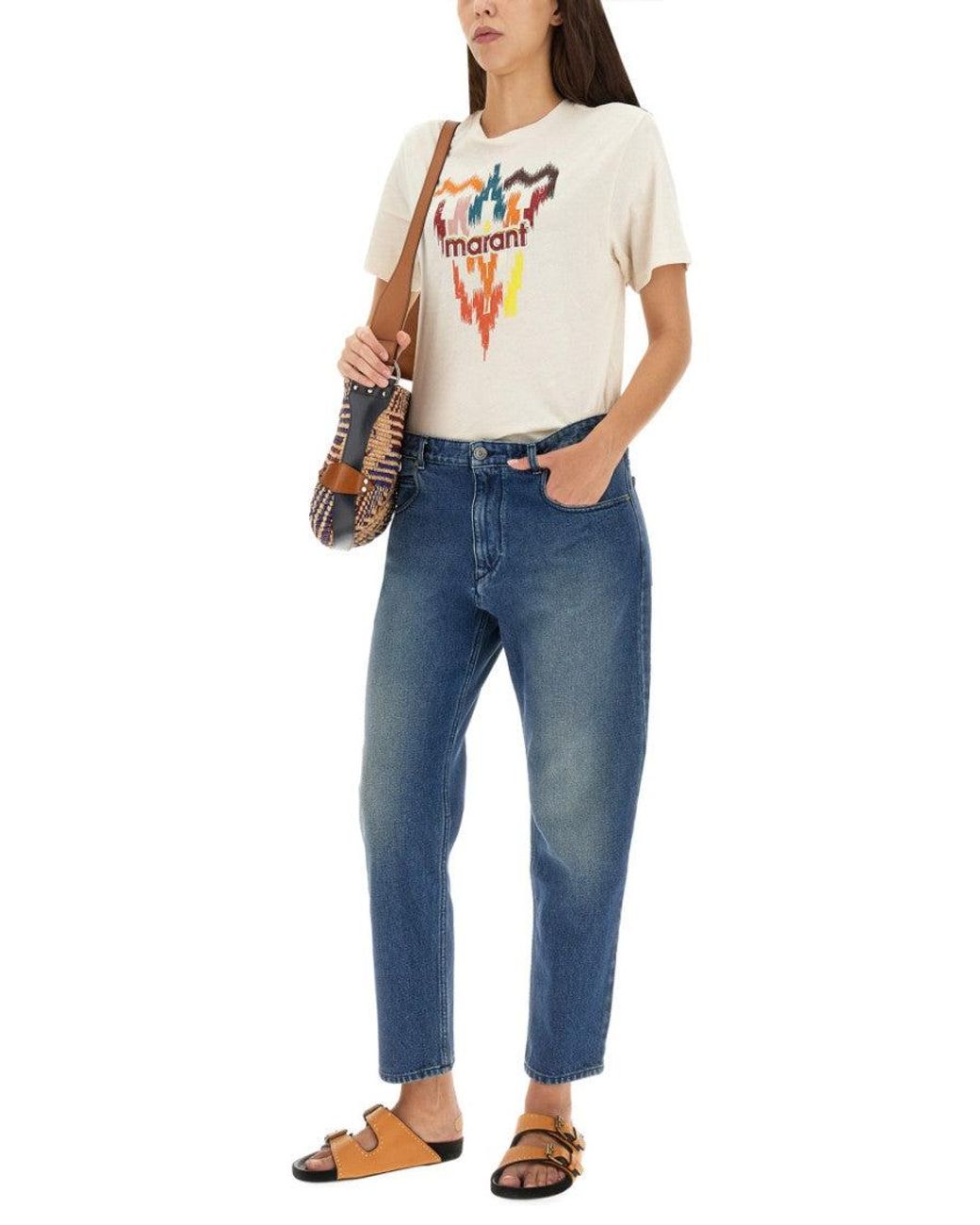 Isabel Marant Blue Straight Mid Rise Jeans