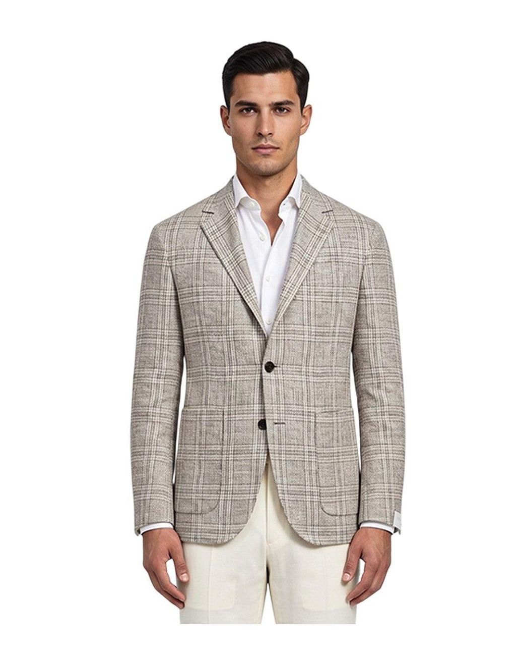 Corneliani Gray Notched Lapel Blazer for men
